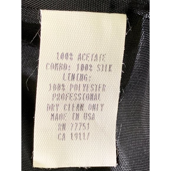 VTG Betsey Johnson New York Silk Fit & Flare Black Gold Coat Size 10 Dress 6604 - Picture 13 of 14